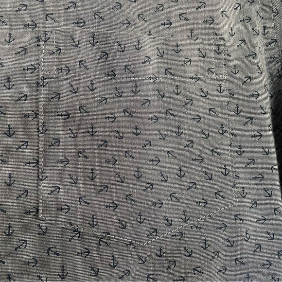 **4/$12** Chaps Men's Short Sleeve Button Down Collar Shirt w/Anchors Size Large - Picture 4 of 8